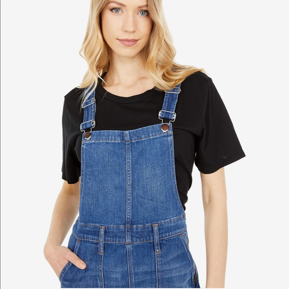 Madewell Denim Stovepipe Overalls - Picture 2 of 9